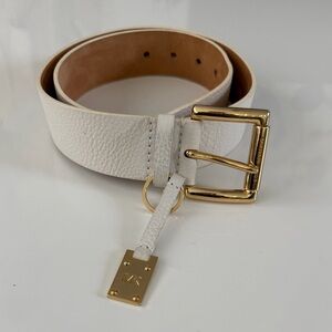 Michael Kors Ivory Belt with Gold Hardware